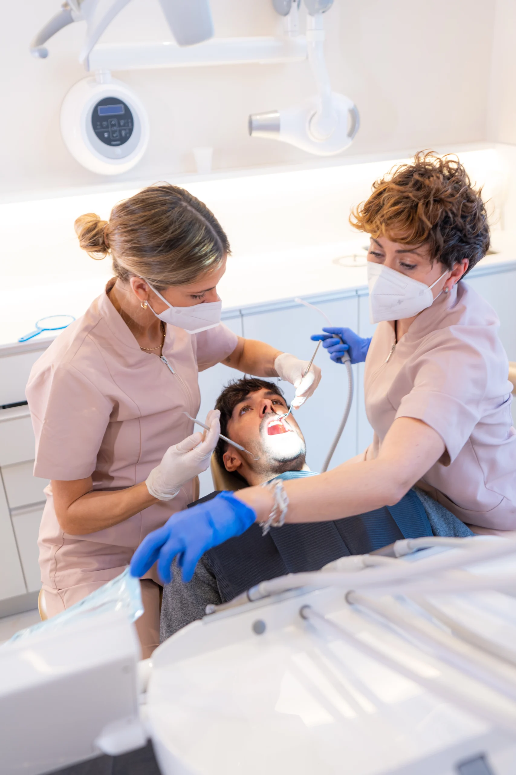 A calm patient during a tooth extraction at Primadent, Liverpool