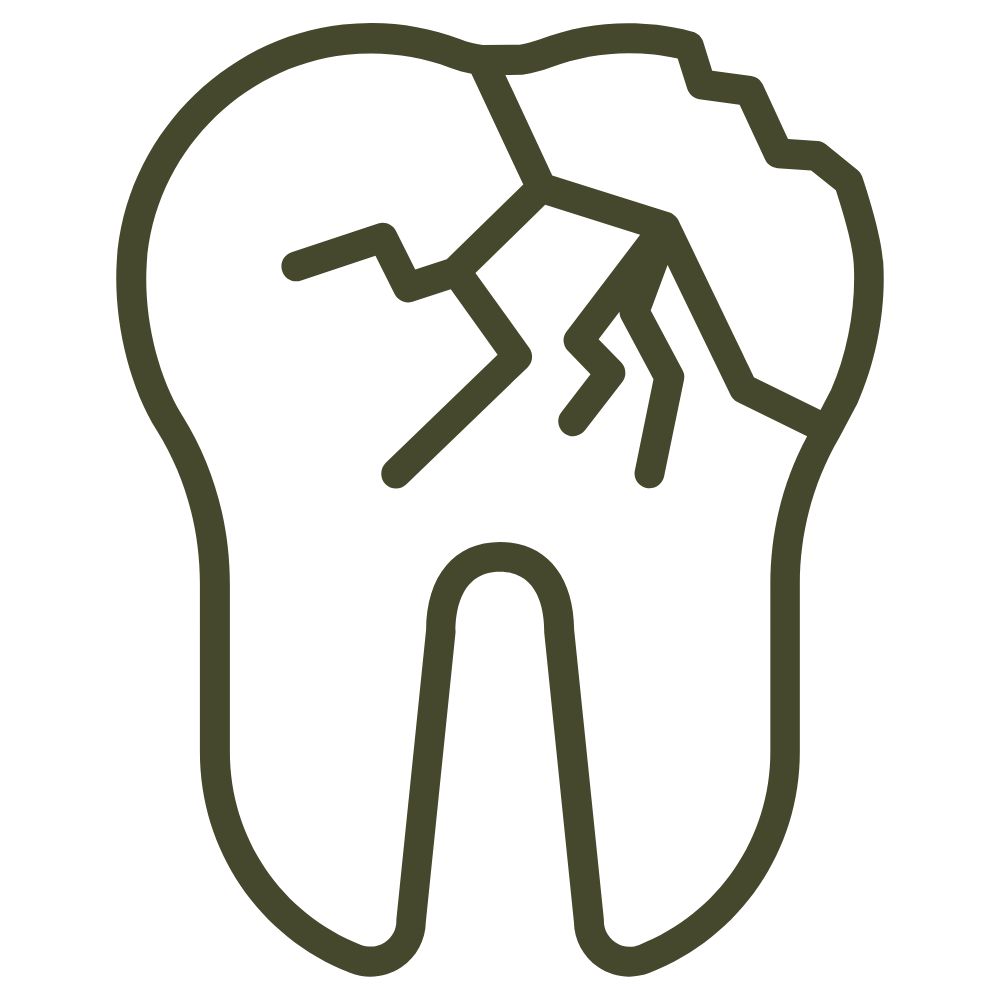 Knocked-out or broken tooth